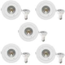 5 Spot Emb Face Plana PAR20 + 1 Lâmpada LED 6W 2700K E27 5 Spot Emb Face Plana PAR20 + 1 Lâmpada LED 6W 2700K E27