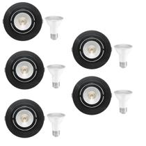 5 Spot Emb Face Plana PAR20 + 1 Lâmpada LED 6W 3000K E27 Save Energy