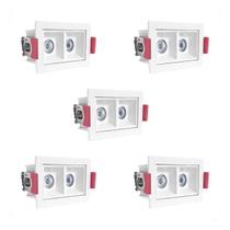5 Spot Embutido Mini Duplo Led Downlight Recuado 3000k Bet57