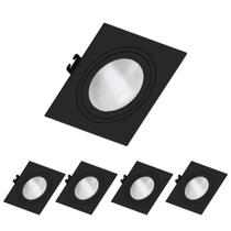 5 Spot Embutido Quadrado Face Plana Par30 E27 Save Energy
