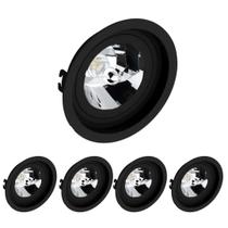 5 Spot Embutido Redondo AR111 GU10 Preto Save Energy