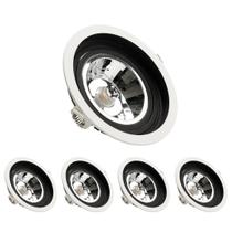 5 Spot Embutido Redondo Branco/Preto AR111 GU10 SaveEnergy