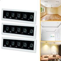 5 Spot Embutir De Led 10w 3000k 24 Linear Recuado P/ Teto