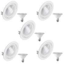 5 Spot Embutir Face Plana PAR30 + 1 Lâmpada LED 10W 3000K E27 5 Spot Embutir Face Plana PAR30 + 1 Lâmpada LED 10W 3000K E27