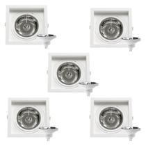 5 Spot Embutir Recuo AR111 + Lâmpada LED 12W 4000K Save Energy