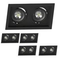 5 Spot Embutir Recuo Duplo Par30 E27 Preto Save Energy