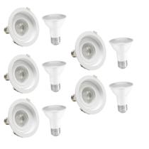 5 Spot Embutir Recuo Par20 + 1 Lâmpada PAR20 LED 6W 2700K