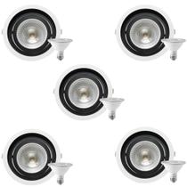 5 Spot Embutir Redondo Recuo PAR30 + Lâmpada LED 10W 6500K E27