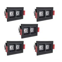 5 Spot Mini Dowlight Duplo Led Embutir 3000k Preto Bet56