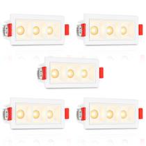 5 Spot Mini Triplo Downlight Led Embutir Varanda Bet90