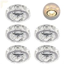 5 Spot Pastilhas de Cristal Embutido Redondo Sala Corredor Ac972
