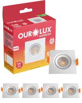 5 Spot Quadrado Embutir Super Led 5w Bivolt Cor da Luz Branco Neutro 4000K Ourolux