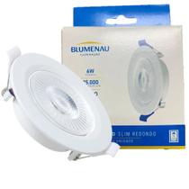 5 spot slim led embutir redondo 110/220v bivolt 6w branco 6500k