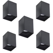 5 Spot Sobrepor Quadrado Preto Mr16 Direcionavel Gu10 Zan38 5 Spot Sobrepor Quadrado Preto Mr16 Direcionavel Gu10 Zan38