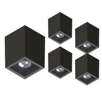 5 Spot Sobrepor Save Energy Boxit Par30 E27 Preto 110/220v