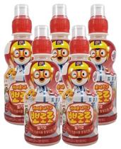 5 suco pororo bebida de frutas coreana sabor morango 226ml