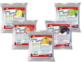 5 Sucos Zero Açúcar Pó Lowçucar 80g Rende 10 Litros Food Service Sabores