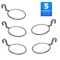 5 Suporte Anel Arco 13cm Encaixe Pallet, Treliça, Sem Vaso