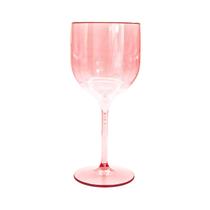 5 Taças De Vinho Acrílico Cristal Translúcido Rose Gold 280ml - M&Ca. Plásticos