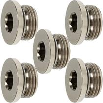 5 tampao bujão sextavado interno rosca 1/4" bsp com vedação 5 tampao bujão sextavado interno rosca 1/4" bsp com vedação