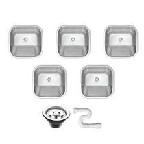 5 Tanque Inox 40x40x22 Aço 304 Fosco Cozinha As Atacado Kit 5 Tanque Inox 40x40x22 Aço 304 Fosco Cozinha As Atacado Kit