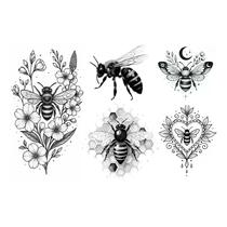 5 Tatuagens Temporárias Falsas Abelhas 5 Tatuagens Temporárias Falsas Abelhas