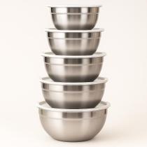 5 Tigela Bowl Aço Inox Saladeira Com Tampa Multiuso