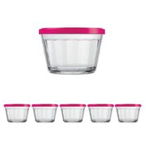 5 Tigela Vidro Americano Tampa Plastica Sortida 150ml Nadir 5 Tigela Vidro Americano Tampa Plastica Sortida 150ml Nadir