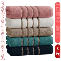5 Toalhas de Banho Barcelona Beka Banhão 70 X 130 Alta Absorção Macia