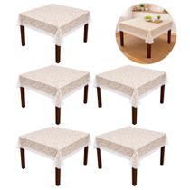 5 Toalhas Mesa PEVA Rendada Impermeável Elegante Lavável 5 Toalhas Mesa PEVA Rendada Impermeável Elegante Lavável
