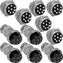 5 tomada conector mike plugue multipolar macho fêmea 8 vias