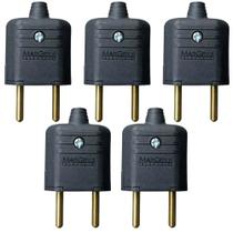 5 tomada plugue 10a pld1-2 padrão brasileiro 2 pinos preta