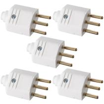 5 tomada plugue 10a pld1-3 padrão brasileiro 3 pinos branca