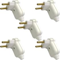 5 tomada plugue 10a pld10-2 padrão brasileiro 2 pinos branca