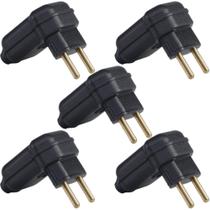 5 tomada plugue 10a pld10-2 padrão brasileiro 2 pinos preta