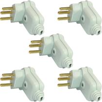 5 tomada plugue 10a pld10-3 padrão brasileiro 3 pinos branca