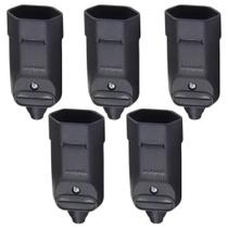 5 tomada plugue 10a tmd11-3 padrão brasileiro 3 pinos preta