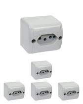 5 Tomada Sobrepor 2p+t 250V 10A Cinza Silentoque Pial 5 Tomada Sobrepor 2p+t 250V 10A Cinza Silentoque Pial