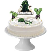 5 Topo Decoração de Bolo Tema Festa Hulk