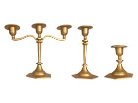 5 Trios De Castiçal Ouro Velho Suporte Para Vela Decorativo Luxo.