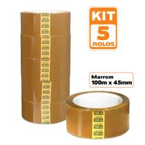 5 und Fita adesiva Marrom 45mm x 100m embalagem caixas