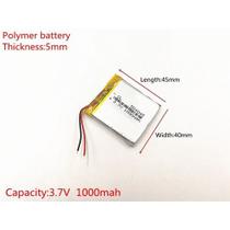 5 Unidade 504045 1000 Mah 3,7v 5mm X 40mm X 45mm Com 2 Fios