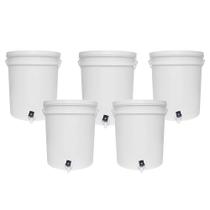 5 Unidades Balde Plástico 5 Litros Com Torneira Atóxico Maturador 5 Unidades Balde Plástico 5 Litros Com Torneira Atóxico Maturador