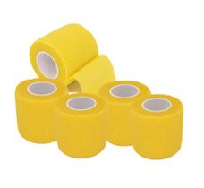 5 Unidades Bandagem Atadura Tam 5cmx4,5m Elastica Flexivel Hopeer - Amarelo