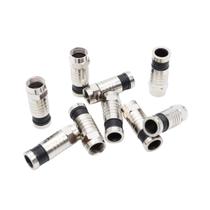5 Unidades Conector RG6 De Compressão Metálico Para Cabo Coaxial Profissional