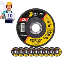 5 UNIDADES DISCO FLAP LIXA GRÃO 40 CONICO ESMERILHADEIRA 4 1/2" x 7/8" - 115 x 22mm