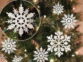 5 unidades flocos de neve Decoração de Árvore de Natal 7,5cm 5 unidades flocos de neve Decoração de Árvore de Natal 7,5cm