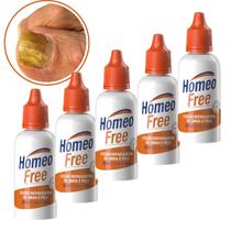 5 Unidades Loção Fortalecedora Homeofree Reparador Unhas Fracas Micose Frieira Fungos Nobrevié 30ml Podologia Atacado Revenda