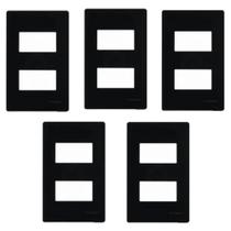 5 unidades Placa 4x2 2 Postos Ebony Clean Margirius 14450
