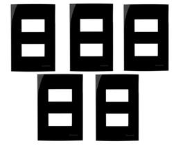 5 unidades Placa 4x2 2 Postos Separados Ebony Margirius 15914